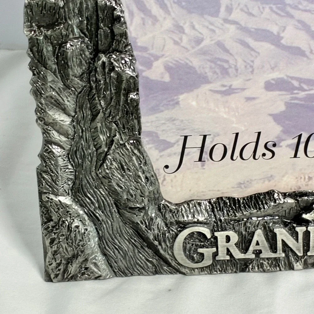Vtg Grand Canyon Photo Frame 8x10 Souvenir 3D Cast Pewter Rustic Travel SouthWst